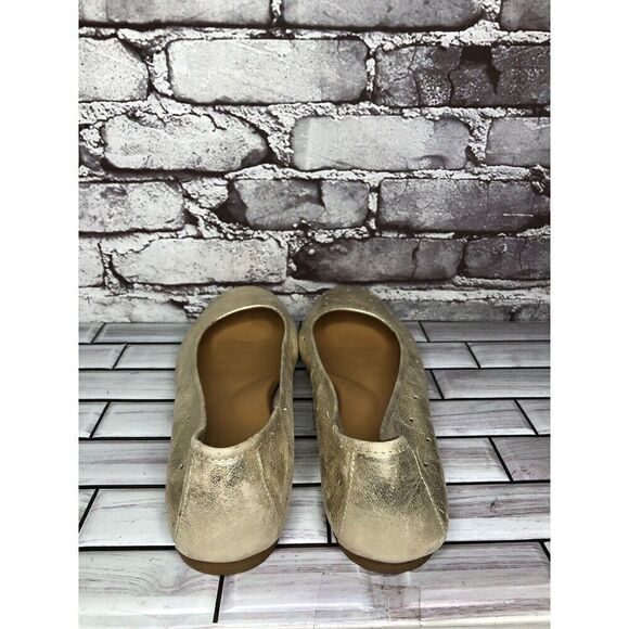 Kork Ease Metallic Gold Leather Perforated Ballet Flats Shoes Women Sz 11M US/43 - Picture 6 of 16